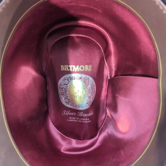 Biltmore Black Wool Felt Silver Bacall Western Cowboy Hat Men’s - Picture 7 of 7